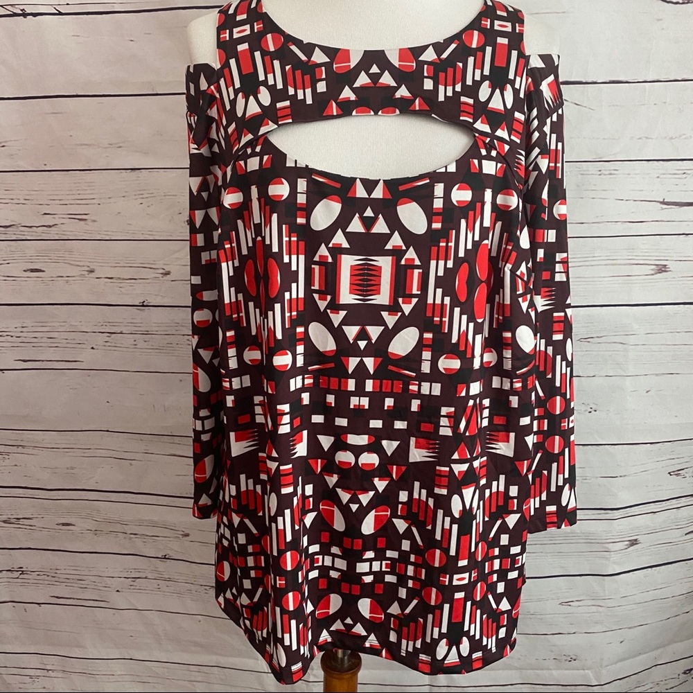 Jete Cold Shoulder 3/4 Sleeve Blouse Size 1X